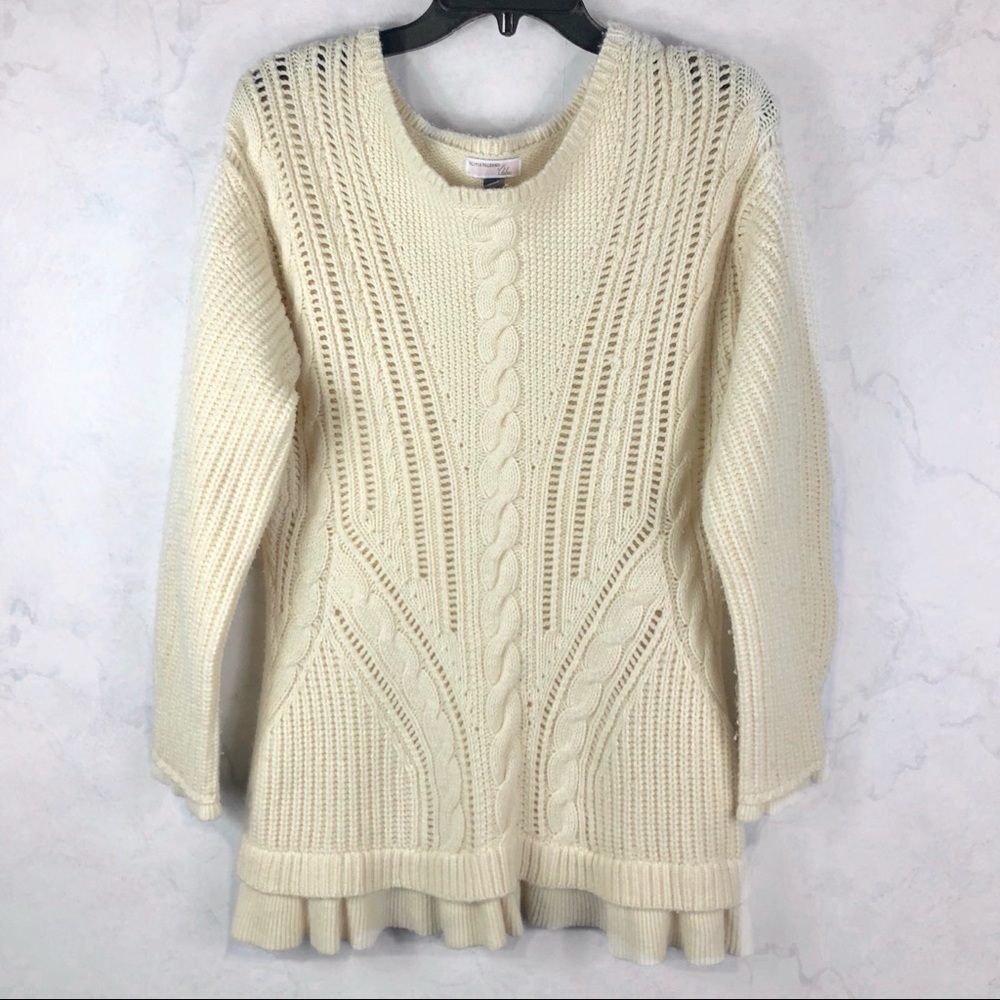 [Chelsea28] Cream Cozy Threaded Sweater